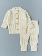 Кофточка и штаны Little Star Косы 80024 (ЧЗ-нк) крем 56