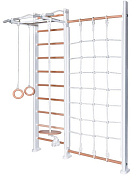 Детский спортивный комплекс Perfetto Sport Scala in legno con rete bianco-naturale