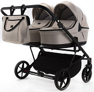 Детская коляска для двойни Adamex Leo Duo 2 в 1 TK20 (СВЕТЛО-БЕЖЕВЫЙ)