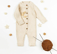 Комбинезон вязаный AmaroBaby Pure Love Tot демисезонный молочный 74