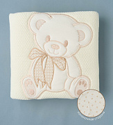 Плед вязаный Little Star Мишка Бант 120х90 см крем