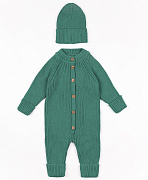 Комбинезон вязаный AmaroBaby Pure Love Tot демисезонный с шапочкой зеленый 62
