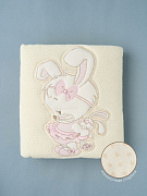 Плед вязаный Little Star Лапочка Дочка 120х90 см крем рис