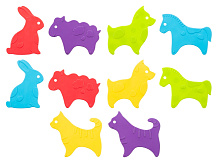 Антискользящие мини-коврики Roxy-Kids 10 шт ANIMALS