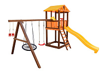 Детский игровой комплекс Perfetto sport Pitigliano-3 + качели Паутина