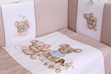 Детский комплект в кроватку Lappetti Little mouse кофейный