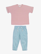 Костюм детский Amarobaby Jump футболка,брюки розовый/мятный 116