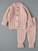 Костюм Little Star Косы кофточка и штаны 80024 пудра 62