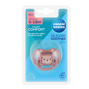 Пустышка силиконовая Canpol babies Cute Animals симметричная 6-18 мес 34/925 розовый зайчик