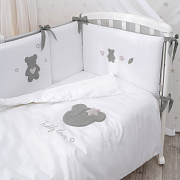 Детское постельное белье Perina Teddy love 2 предмета серо-оливковый