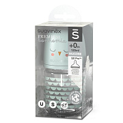 Стеклянная бутылочка Suavinex Pro Physiological 120 мл, с соской из силикона, медленный поток 0+ 307826 GR