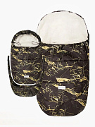 Конверт-трансформер меховой AmaroBaby Snowy Travel 85-105 см Гранит, черный