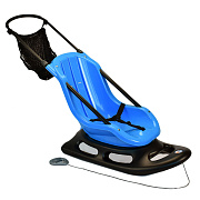 Детские санки KHW Snow Baby Fun 29527 Anthracite/Iceblue/Антрацит/Бирюзовый  с ручкой
