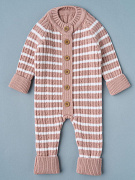 Комбинезон вязаный Little Star Косичка Полоска 83003 (ЧЗ-нк) розовый антик/белый 56