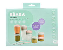 Набор Beaba из контейнеров 2x90 ml + 4x150ml + 6x250ml и двух ложек 913502 EUCALYPTUS