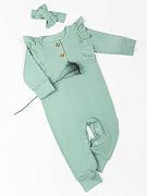 Комбинезон с рюшами AmaroBaby Fashion зеленый 62