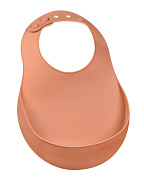 Детский нагрудник Beaba силиконовый 913559 TERRACOTTA