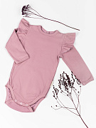 Боди AmaroBaby Fashion с длинным рукавом с рюшами розовый 62