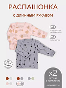 Распашонка Rant Hugs and Kisses 53/54 2 шт Pink Grey 68