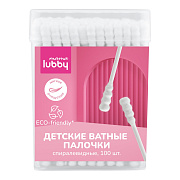 Детские ватные палочки Lubby спиралевидные 100 шт