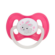 Пустышка латексная Canpol babies Bunny&Company круглая 6-18 мес 23/278 розовый