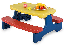 Стол садовый с лавочками UNIX Kids Garden Yellow